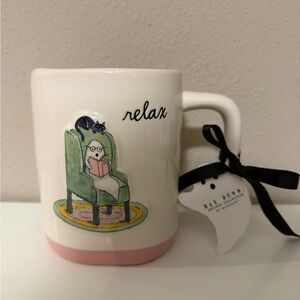 Rae Dunn “Relax” Ghost Reading Mug